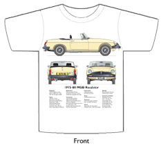 MGB Roadster (wire wheels) 1975-80 T-shirt Front